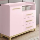 Cômoda Infantil 3 Gavetas 1 Porta Esconde Esconde Espresso Mó