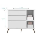 Cômoda Infantil 3 Gavetas 1 Porta Melinda Branco