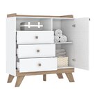 Cômoda Infantil 3 Gavetas 1 Porta Retrô Theo Espresso Móveis