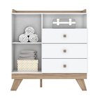 Cômoda Infantil 3 Gavetas 1 Porta Retrô Theo Espresso Móveis