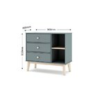 Cômoda Infantil 3 Gavetas 2 Nichos Esteban Kaki/cera Natural