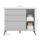 Cômoda Infantil 3 Gavetas Carolina Cinza