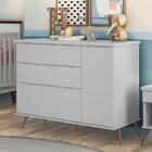 Cômoda Infantil 3 Gavetas Carolina Cinza