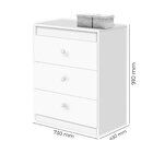 Cômoda Infantil 3 Gavetas Catatau J&a Móveis Branco Flex Color