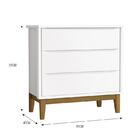 Cômoda Infantil 3 Gavetas Classic Com Pés Amadeirado - Reller