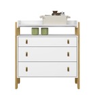 Cômoda Infantil 3 Gavetas Com Nichos Refúgio Branco Acetinado