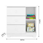 Cômoda Infantil 3 Gavetas E 1 Porta Branco Brilho Sevilha - É