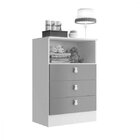 Cômoda Infantil 3 Gavetas E Nicho 1330 Espresso Móveis Branco