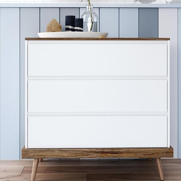 Cômoda Infantil 3 Gavetas Multimóveis Cr40026 Branco Acetinad