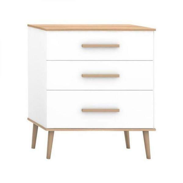 Cômoda Infantil 3 Gavetas Retrô Anne Branco/wengue
