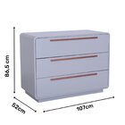 Cômoda Infantil 3 Gavetas Wave Cinza