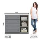 Cômoda Infantil 4 Gavetas 1 Porta Americano Cinza