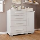 Cômoda Infantil 4 Gavetas 1 Porta Aurora Espresso Móveis Bran