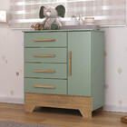 Cômoda Infantil 4 Gavetas 1 Porta Com Pés Catavento Rodial