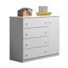 Cômoda Infantil 4 Gavetas 1 Porta Cor Branco - Phoenix Baby B