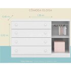 Cômoda Infantil 4 Gavetas 1 Porta Eloísa Branco Brilho