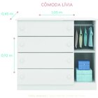 Cômoda Infantil 4 Gavetas 1 Porta Lívia  Branco