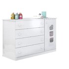 Cômoda Infantil 4 Gavetas 1 Porta Lívia  Branco