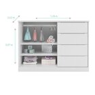 Cômoda Infantil 4 Gavetas 2 Portas Com Cabideiro Pérola Branco