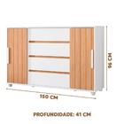 Cômoda Infantil 4 Gavetas 2 Portas De Correr Branco Nature Fl