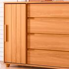 Cômoda Infantil 4 Gavetas 2 Portas De Correr Carvalho Grife O