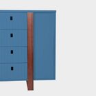 Cômoda Infantil 4 Gavetas 2 Portas Dominó Divicar Móveis Azul