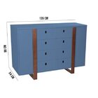 Cômoda Infantil 4 Gavetas 2 Portas Dominó Divicar Móveis Azul