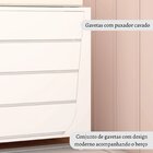 Cômoda Infantil 4 Gavetas 2 Portas Fiori Timber Branco