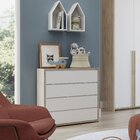 Cômoda Infantil 4 Gavetas 91,2cm Sol E Mar Divicar Branco/car