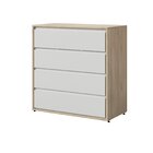 Cômoda Infantil 4 Gavetas 91,2cm Sol E Mar Divicar Branco/car