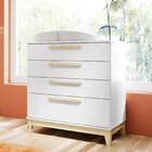 Cômoda Infantil 4 Gavetas Aquarela Incabrás Móveis Branco/nat