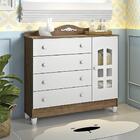 Cômoda Infantil 4 Gavetas Com Porta Provençal Lisa Br Fosco A