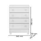 Cômoda Infantil 4 Gavetas Doce Sonho Com Pés - Qmovi