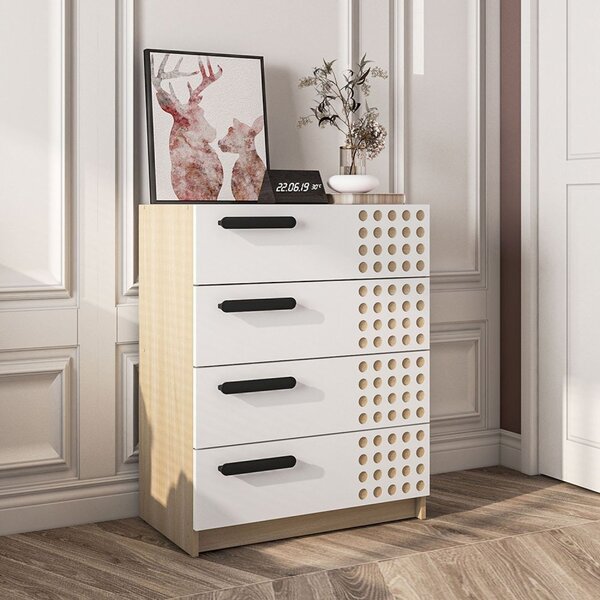 Cômoda Infantil 4 Gavetas Domi Legno Salinas/branco