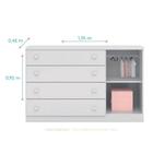 Cômoda Infantil 4 Gavetas E 1 Porta 100% Mdf Branco Ravi - La