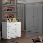 Cômoda Infantil 4 Gavetas E 1 Porta Branco Brilho Barcelona -