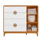 Cômoda Infantil 4 Gavetas E 1 Porta Kid Em Mdf Cinamomo/branco
