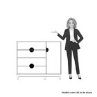 Cômoda Infantil 4 Gavetas E 1 Porta Kid Em Mdf Cinamomo/branco