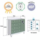 Cômoda Infantil 4 Gavetas E 1 Porta Linha Encanto Branco/verde