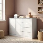 Cômoda Infantil 4 Gavetas E 2 Portas Com Cabideiro Pérola Bra