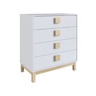 Cômoda Infantil 4 Gavetas Eleva Completa Móveis Branco