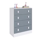 Cômoda Infantil 4 Gavetas Espresso Móveis Branco/azul