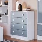 Cômoda Infantil 4 Gavetas Espresso Móveis Branco/azul