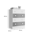 Cômoda Infantil 4 Gavetas Espresso Móveis Branco/lilás