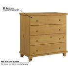 Cômoda Infantil 4 Gavetas Hugs Em Maderia Maciça - Garapa