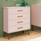 Cômoda Infantil 4 Gavetas Isis  Rosa
