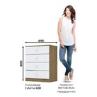 Cômoda Infantil 4 Gavetas Labirinto  Rústico/branco