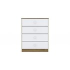 Cômoda Infantil 4 Gavetas Labirinto  Rústico/branco