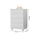Cômoda Infantil 4 Gavetas Lara Branco