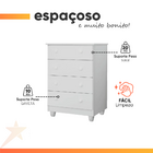 Cômoda Infantil 4 Gavetas Lara Branco
